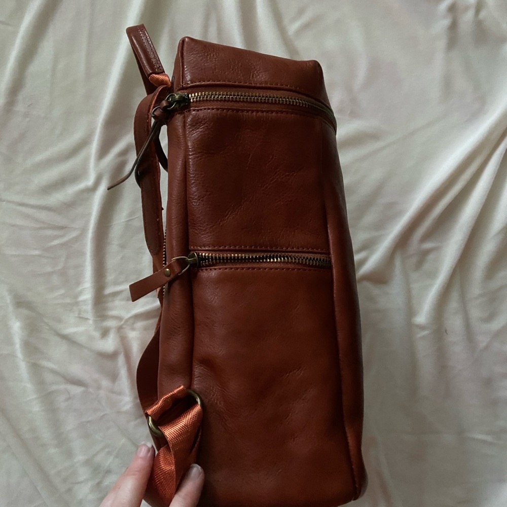 Brown Leather Backpack - Picture 3 of 11
